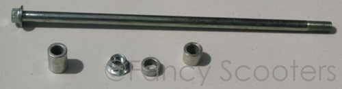 Rear Wheel Axle with Spacer and Nut for GS-303,408 (L=325 mm, Diameter=12mm)