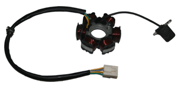 Stator F (4 wires: 2 yellow, blue/white, green in plug)